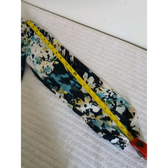 Banana Republic Womens Blouse Adult Small Blue Yellow Flowers - Picture 10 of 12